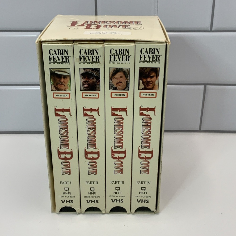 LONESOME DOVE 4 Tape VHS BOX SET 1991 WESTERN Series TV SHOW Cowboy